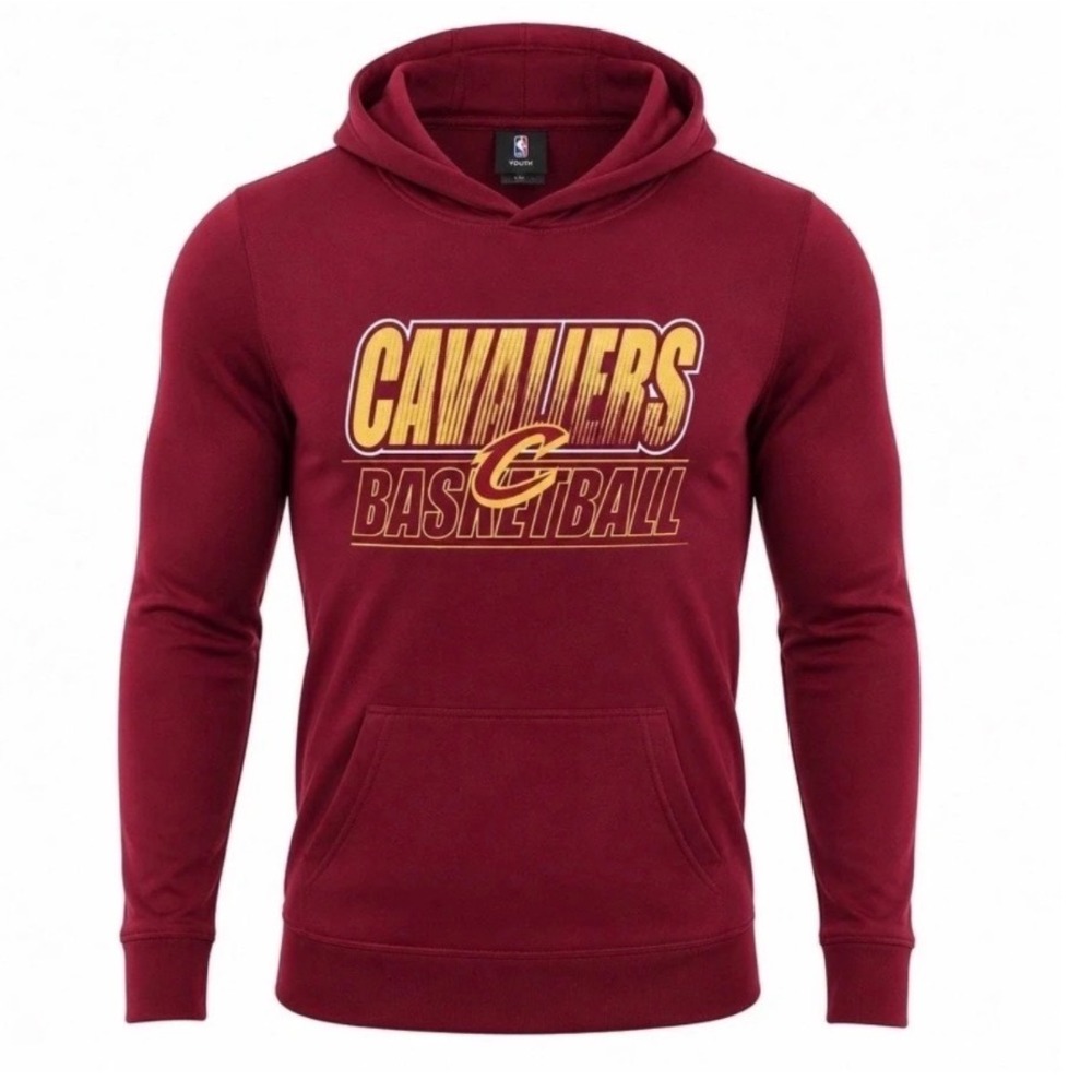 NBA Cleveland Cavaliers Basketball Pullover Hoodie Kids Size L 14/16 Wine New